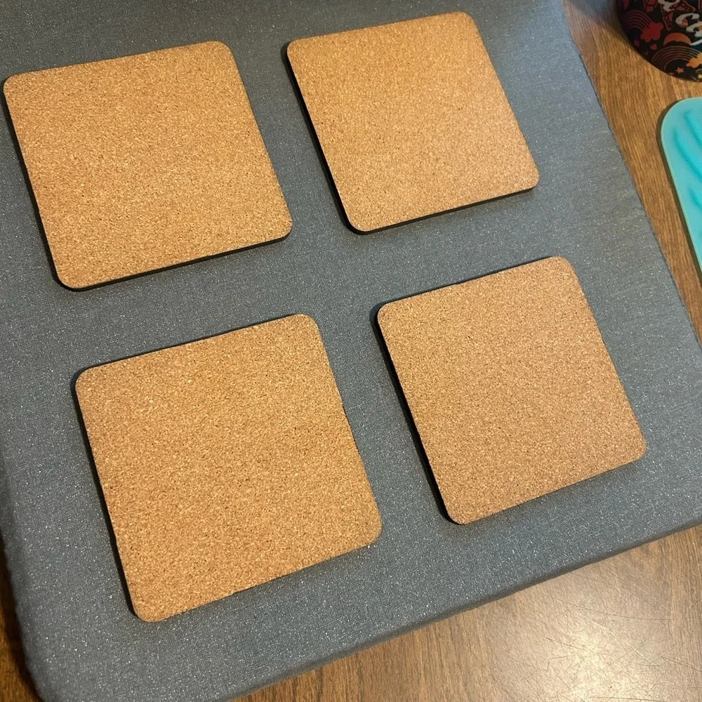 Tropical Floral Coasters Set cork back‎ set of 4